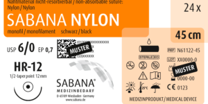 SABANA NYLON, USP 6-0, 45cm