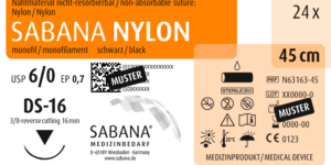 SABANA NYLON, USP 6-0, 45cm