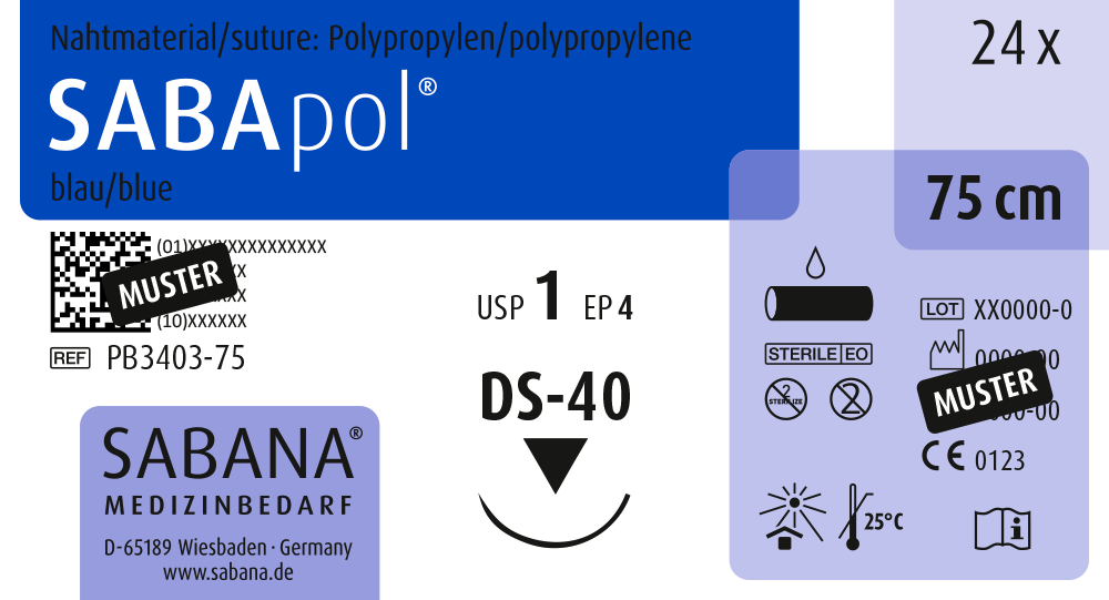 nicht resorbierbares nahtmaterial polypropylen usp 1 PB3403 75 1