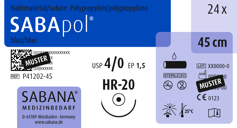 nicht resorbierbares nahtmaterial polypropylen usp 4 0 P41202 45 3
