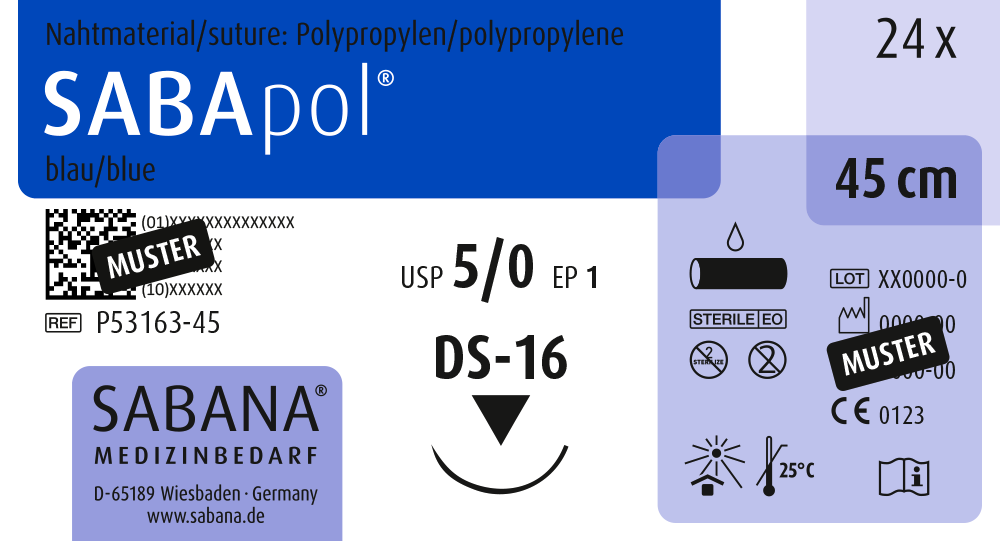 nicht resorbierbares nahtmaterial polypropylen usp 5 0 P53163 45 1