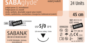 SABAglyde (Poliglecapron 25) 3/8-Kreis, schneidend,13mm, violett, Fadenlänge 45cm